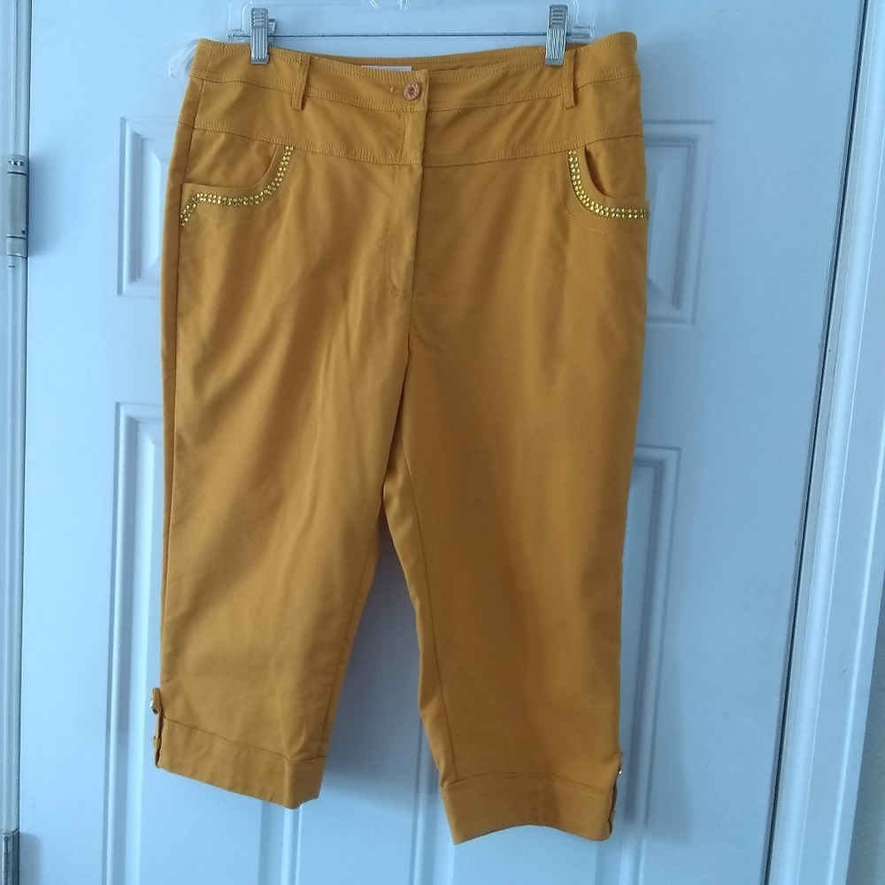 Sweet Capri Gold Vacation Casual Business Pants Size 15
